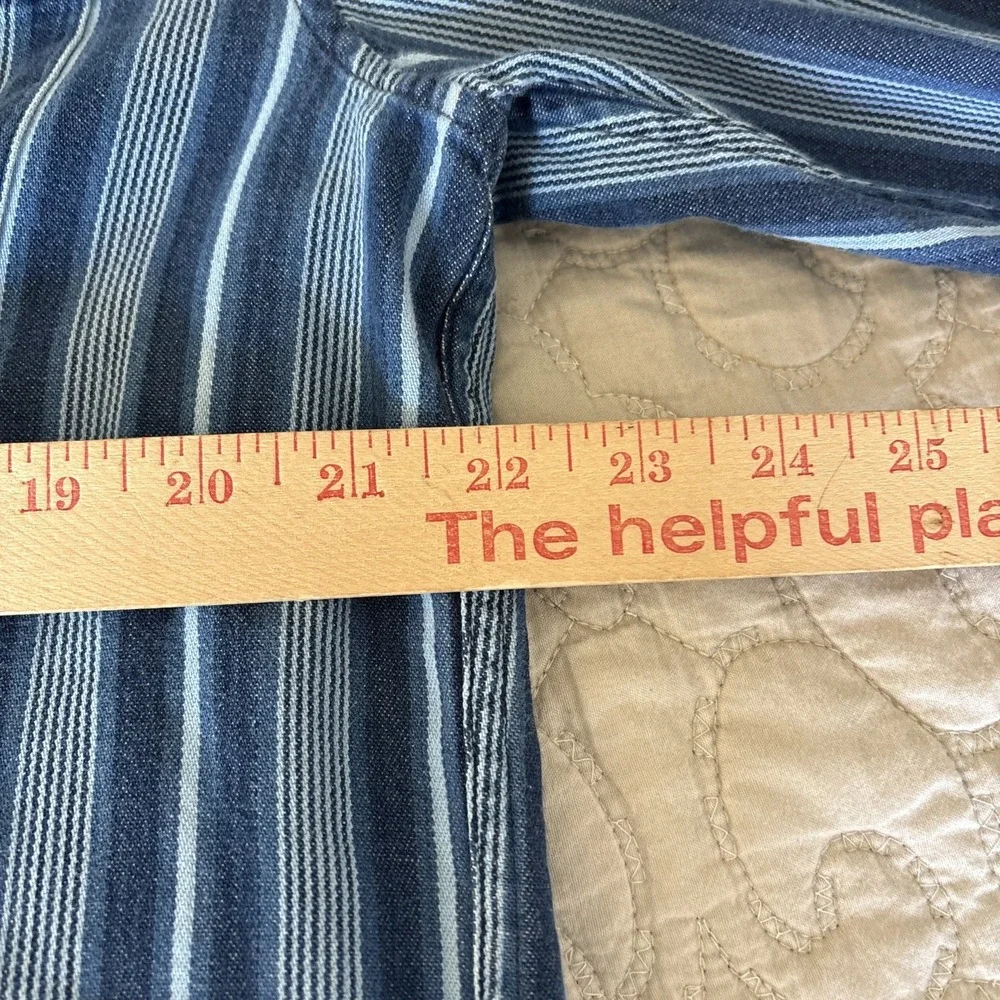 Pendleton Mens Sz L  Long‎ Sleeve Button Up Down Blue Striped Shirt 100% Cotton